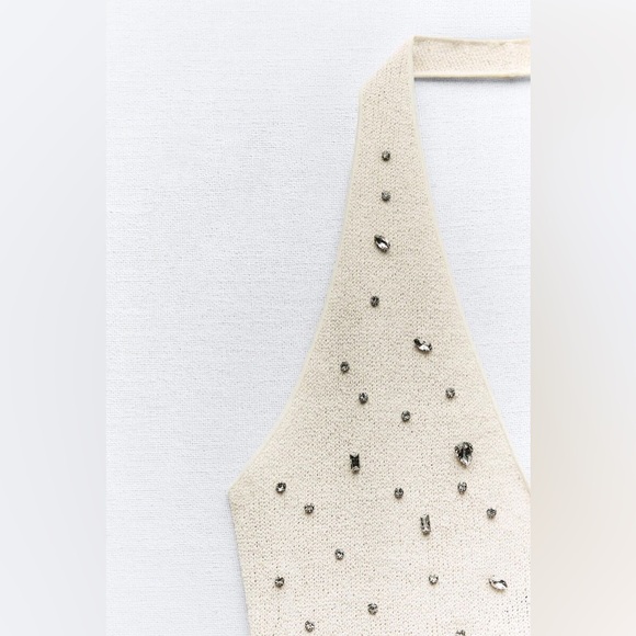 ZARA JEWEL HALTER TOP - Picture 7 of 12